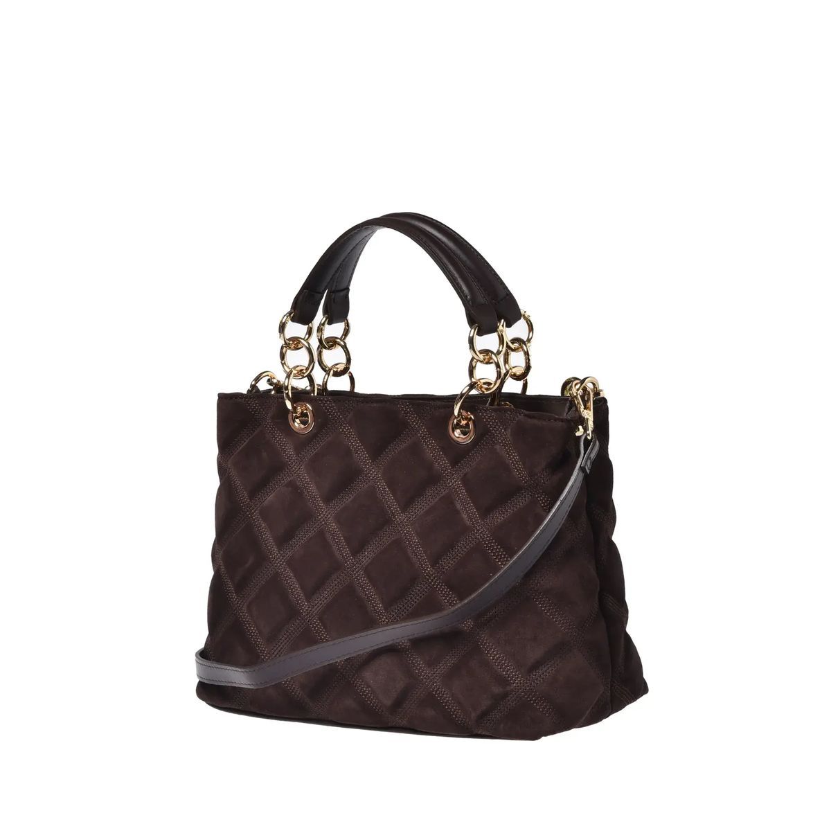 Gesteppte Wildleder Henkeltasche
