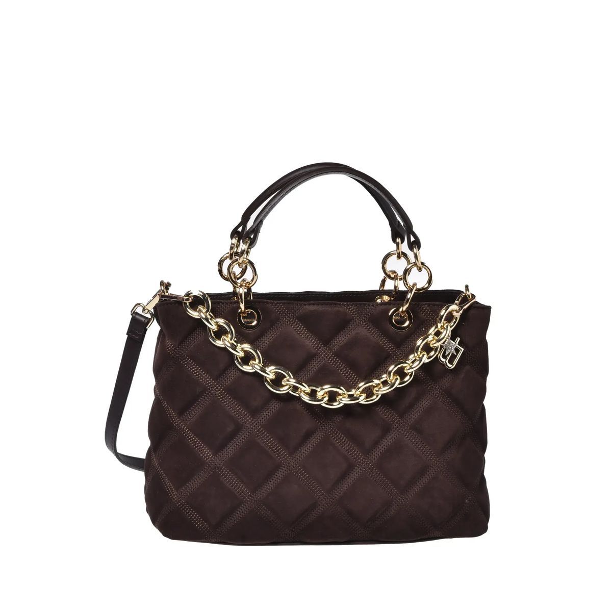 Gesteppte Wildleder Henkeltasche