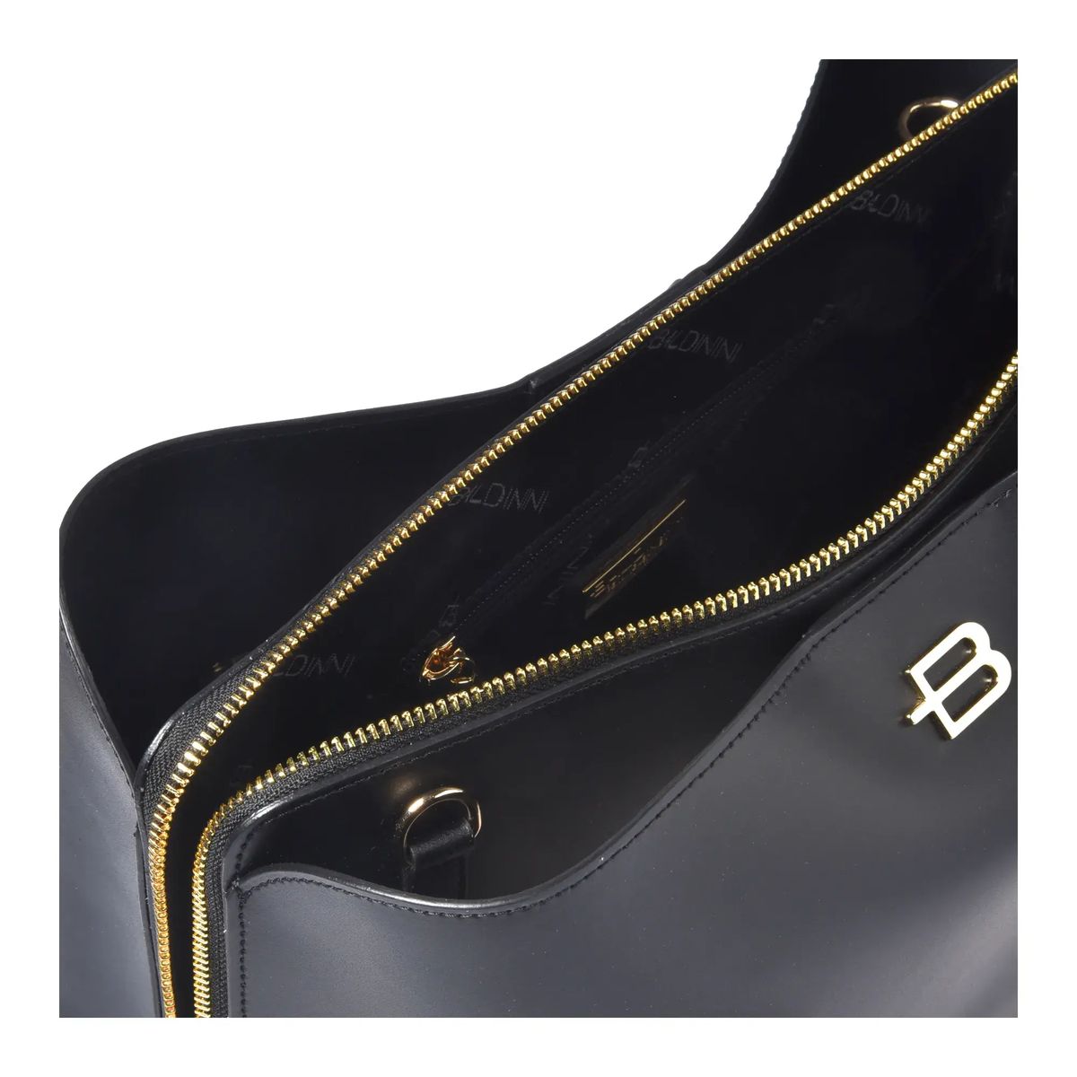 Strukturierte Lederhandtasche mit Henkel
