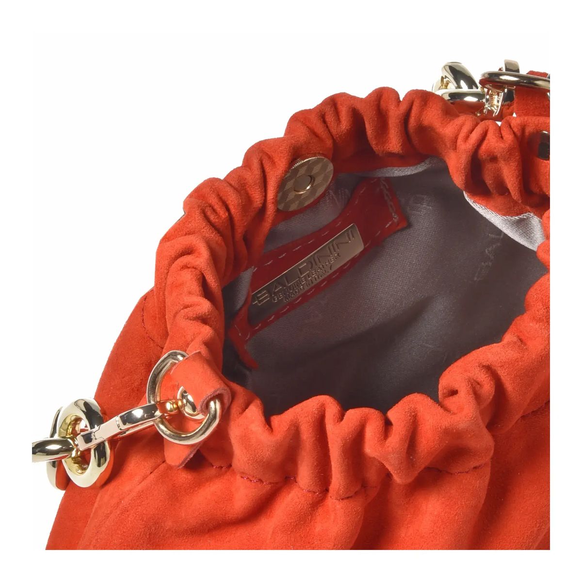 Orange Wildleder Schultertasche mit Kette