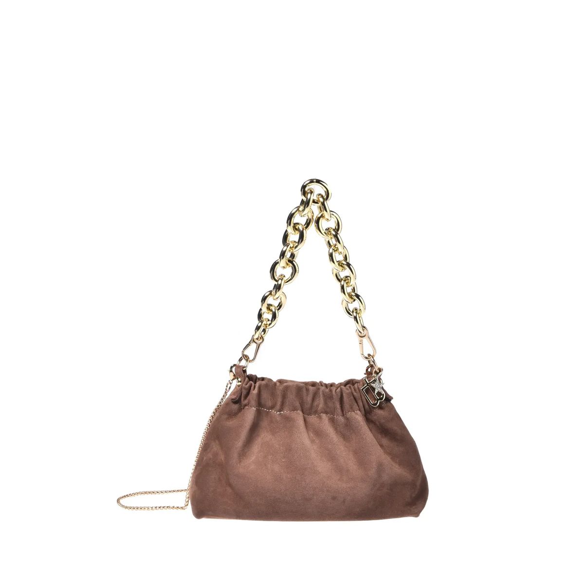 Beuteltasche aus Wildleder mit Kette