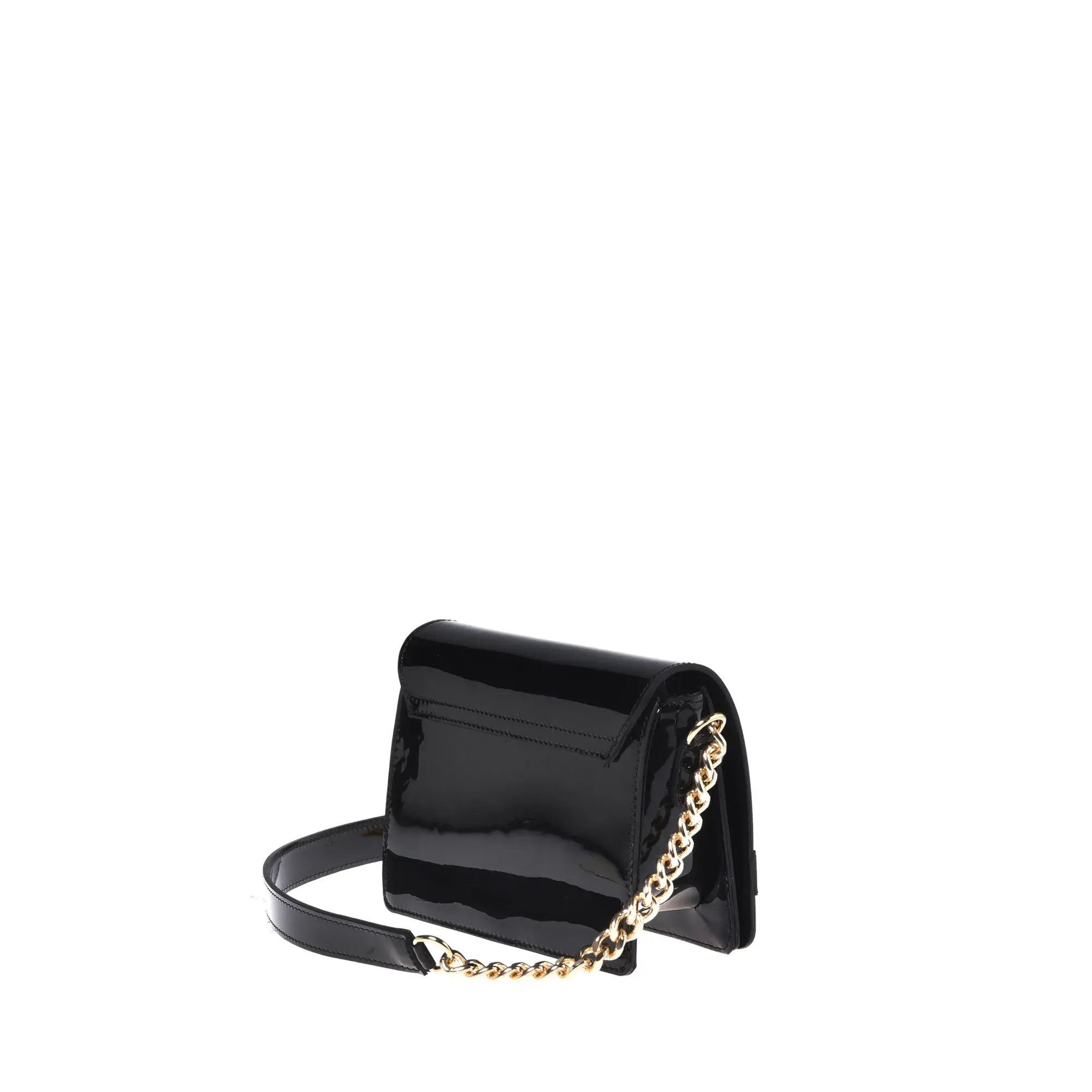 Schwarze Crossbody-Tasche aus Lackleder