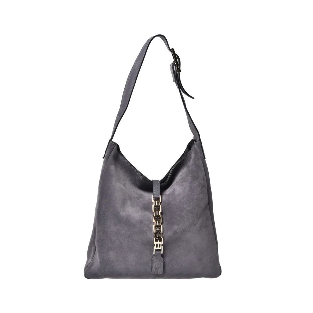 Wildleder Schultertasche im Hobo-Stil