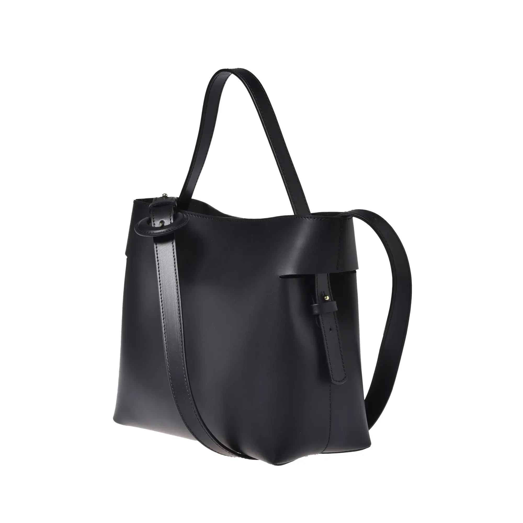 Strukturierte Leder Schultertasche