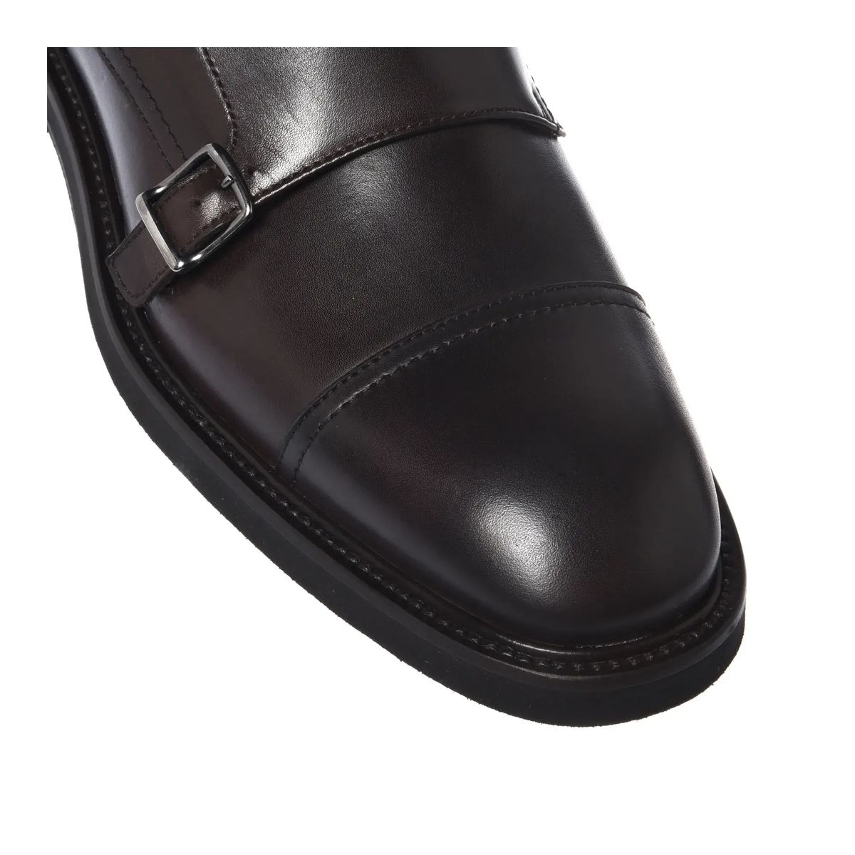 Braune Leder Doppel Monk Strap Schuhe