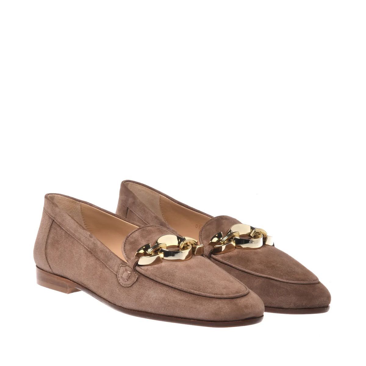 Suede Loafer mit Kettendetail