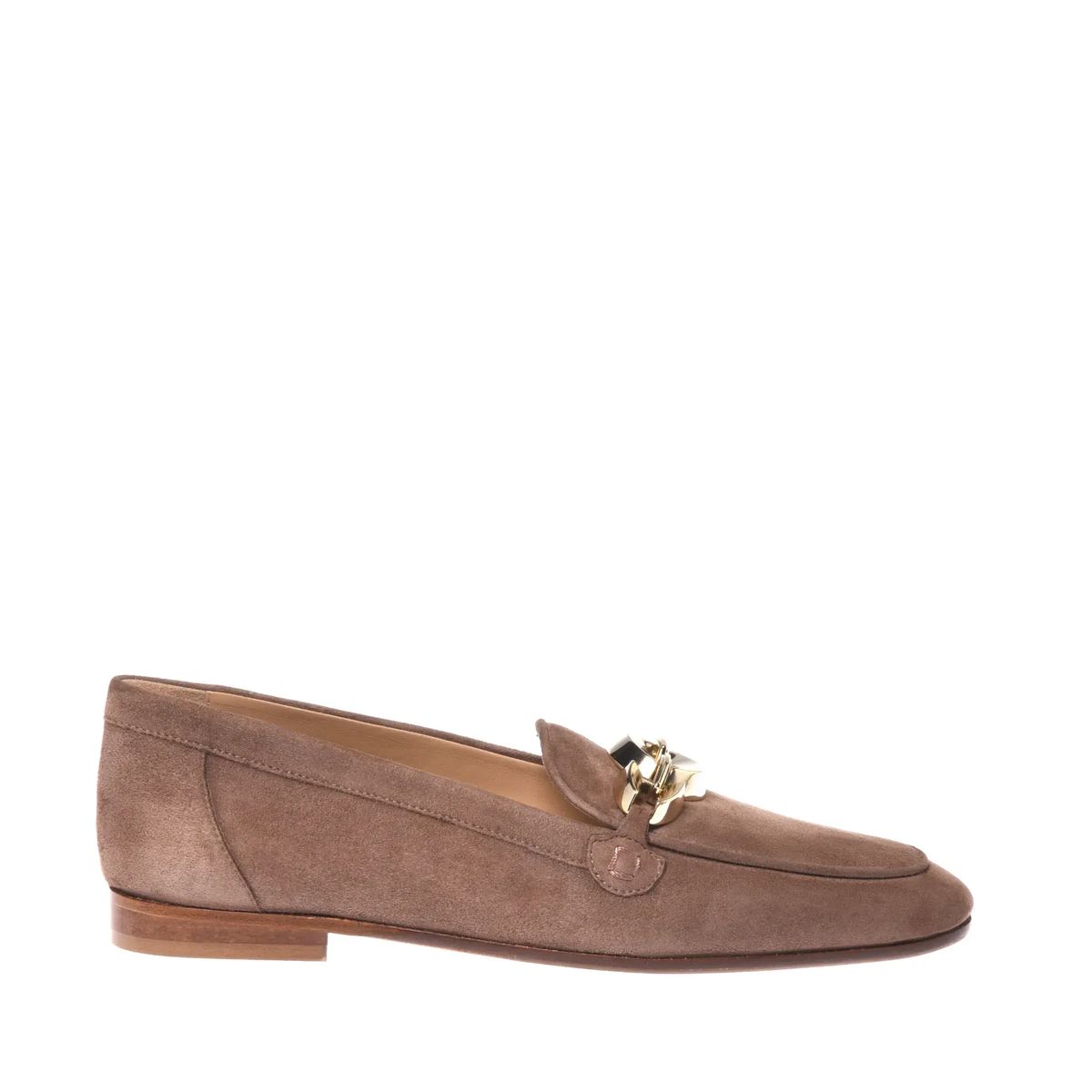 Suede Loafer mit Kettendetail