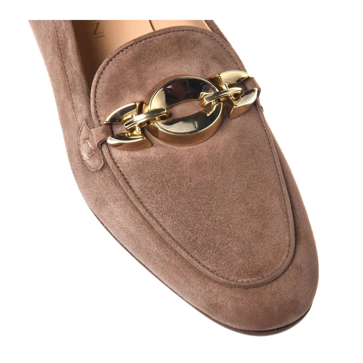 Suede Loafer mit Kettendetail