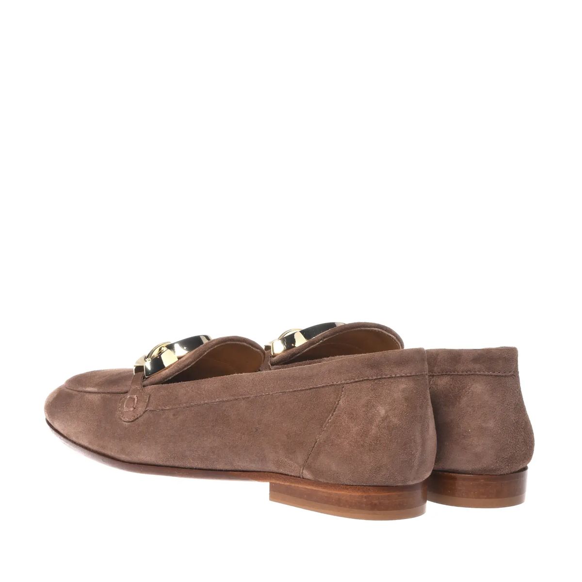 Suede Loafer mit Kettendetail