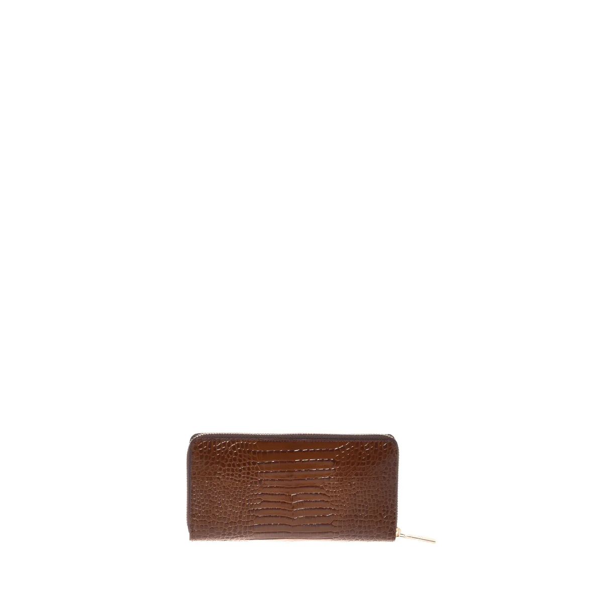 Portemonnaie mit Krokoprägung und Reißverschluss