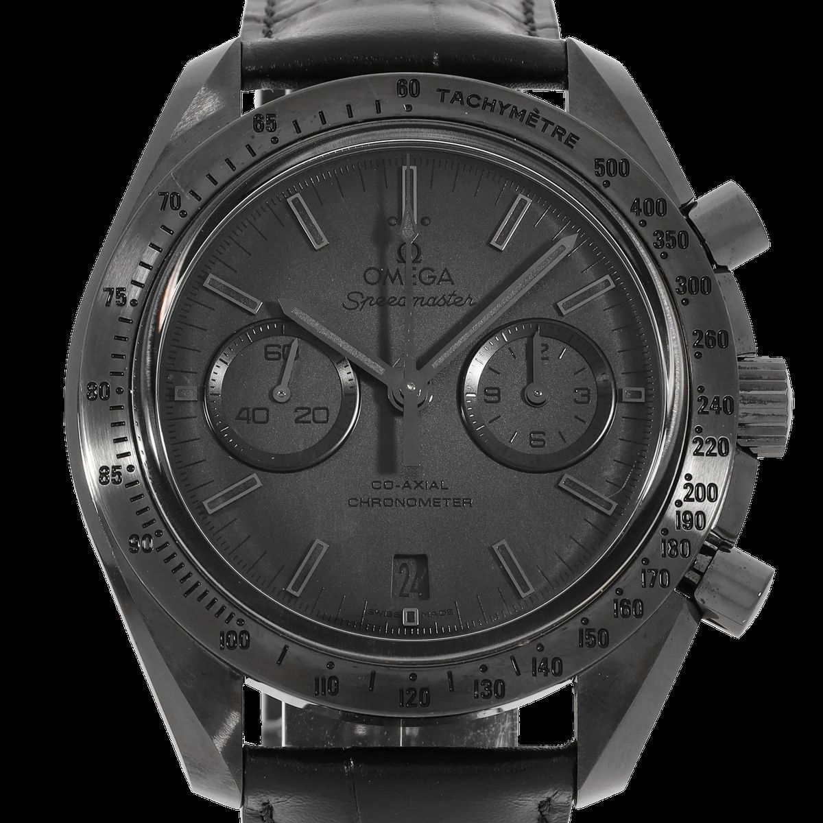 Schwarze Speedmaster Co-Axial Chronograph Uhr