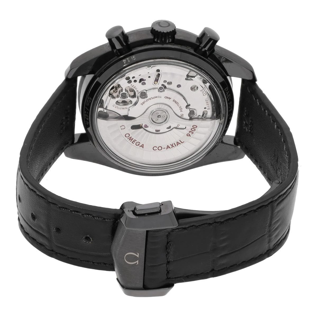 Schwarze Speedmaster Co-Axial Chronograph Uhr