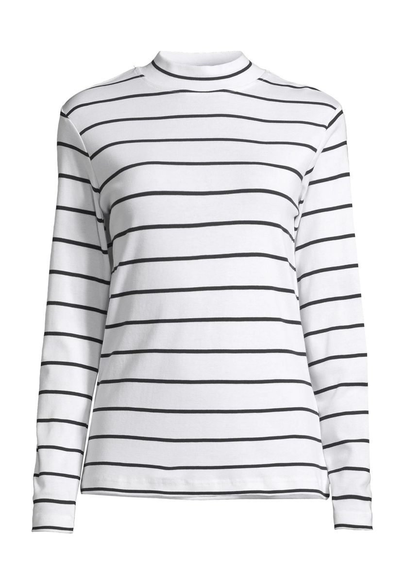 Gestreiftes Langarmshirt mit Stehkragen