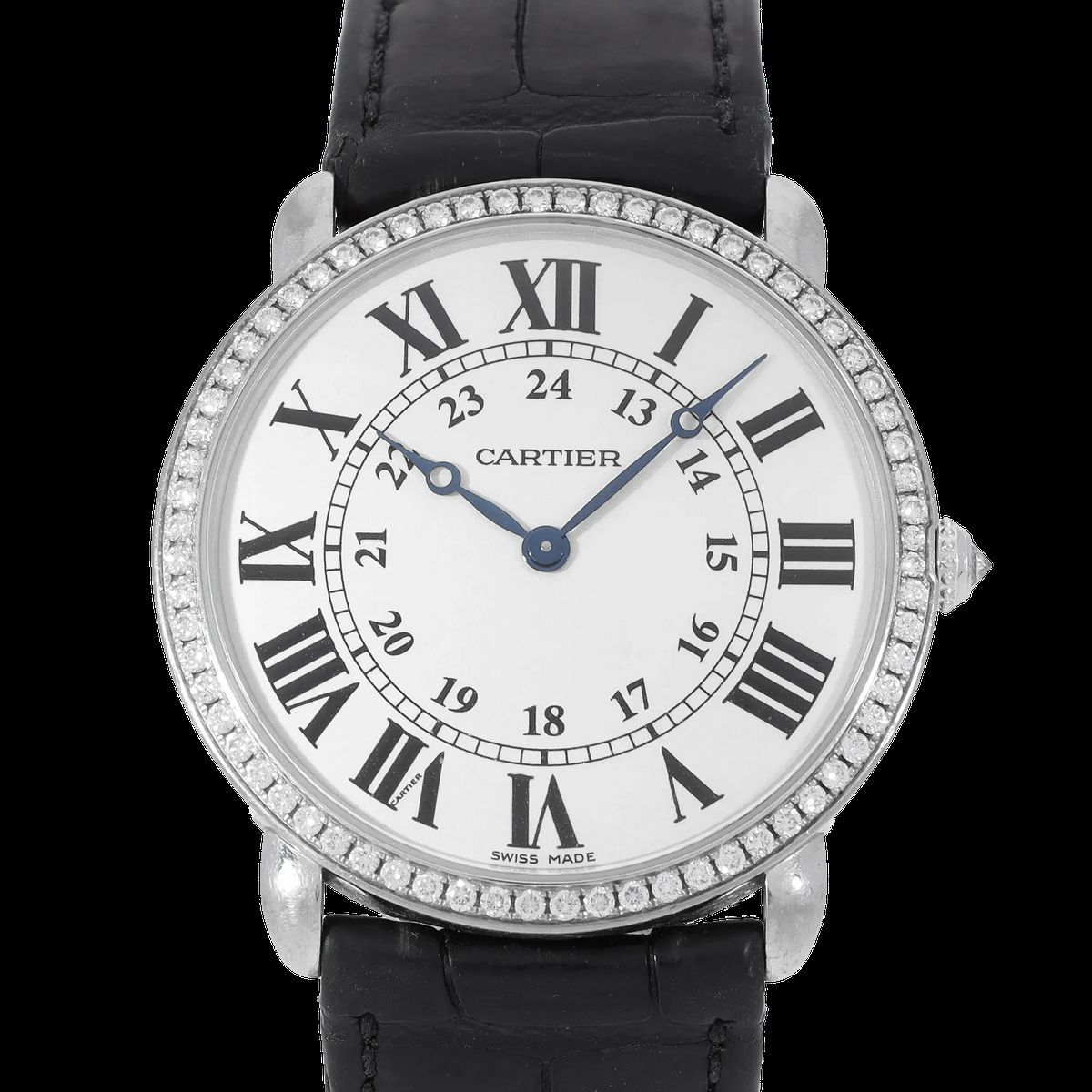 Cartier Ronde Louis Diamantlünette Uhr
