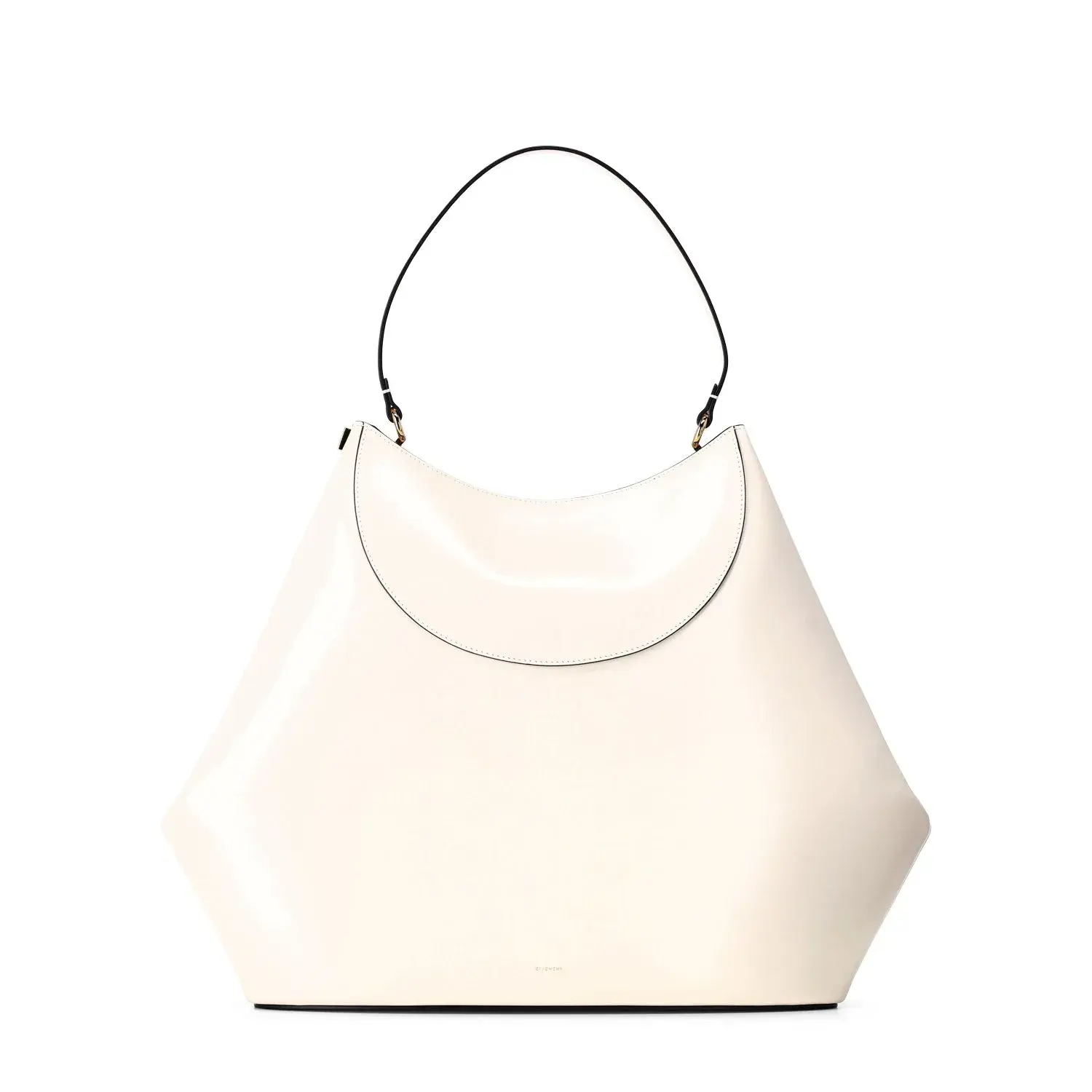 Skulpturale Schultertasche aus Leder