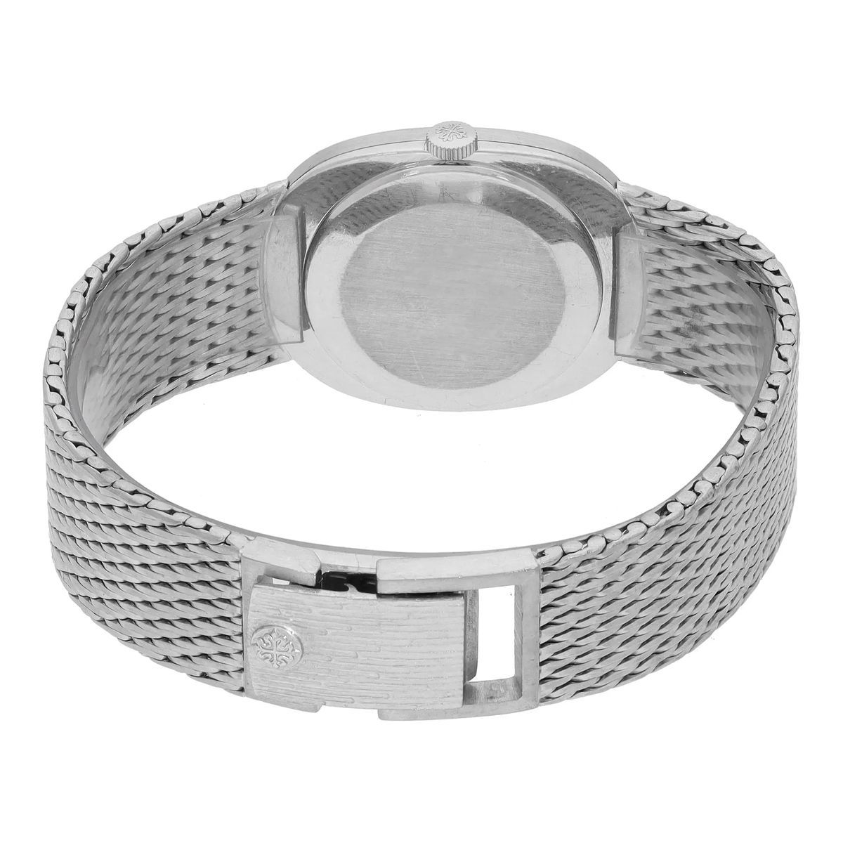 Blaue Ellipse Armbanduhr in Weißgold