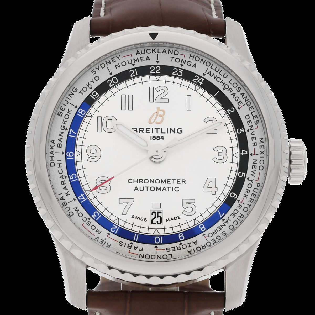 Silberne Aviator Chronometer Automatikuhr