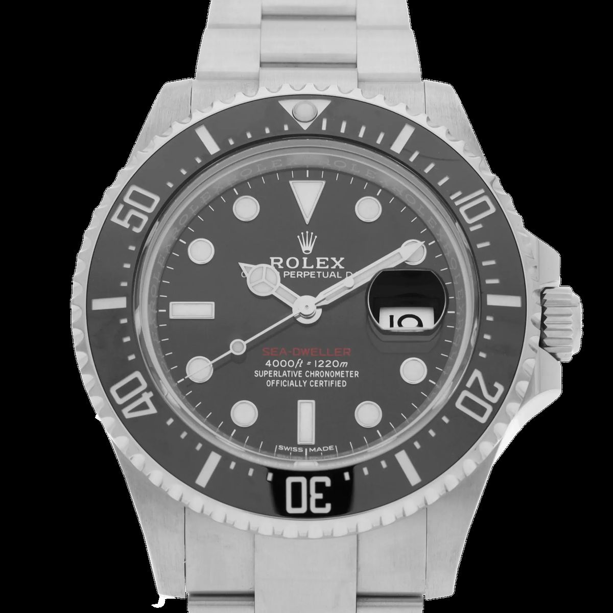 Sea-Dweller Schwarzes Zifferblatt Edelstahluhr