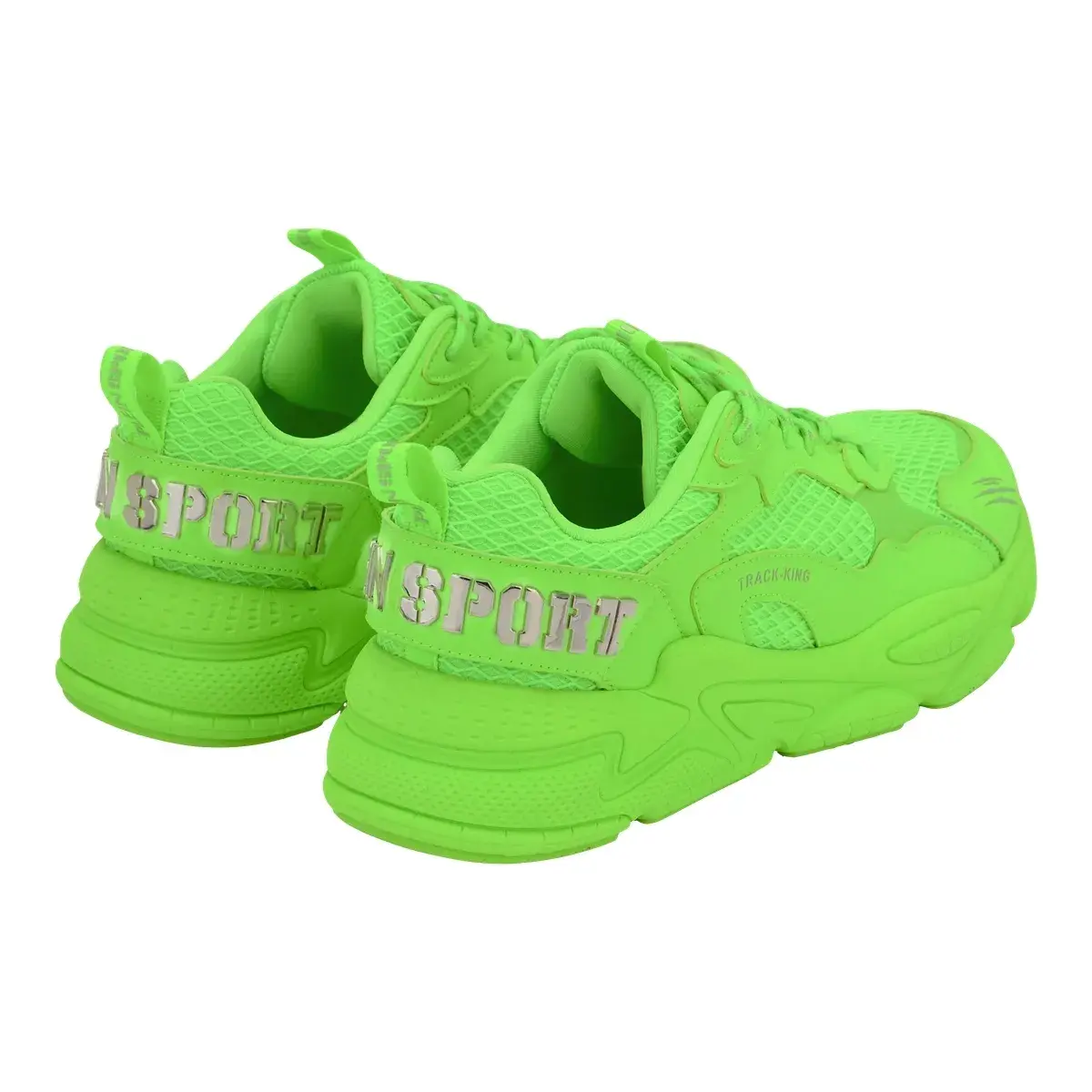 Neongrüne modische Track-Sneakers
