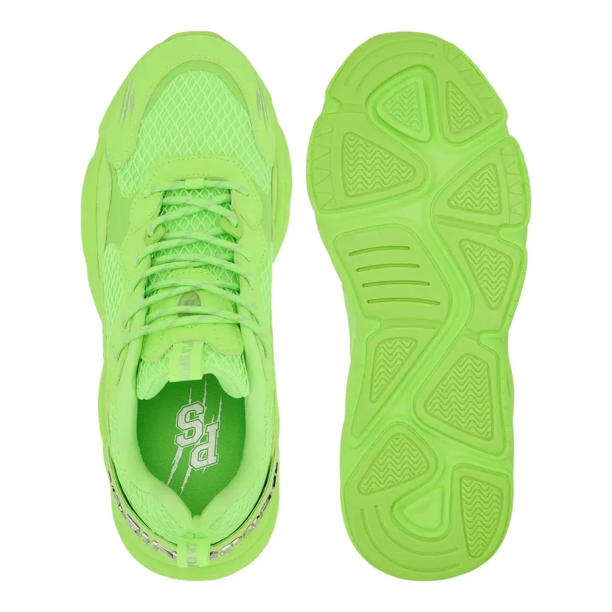 Neongrüne modische Track-Sneakers