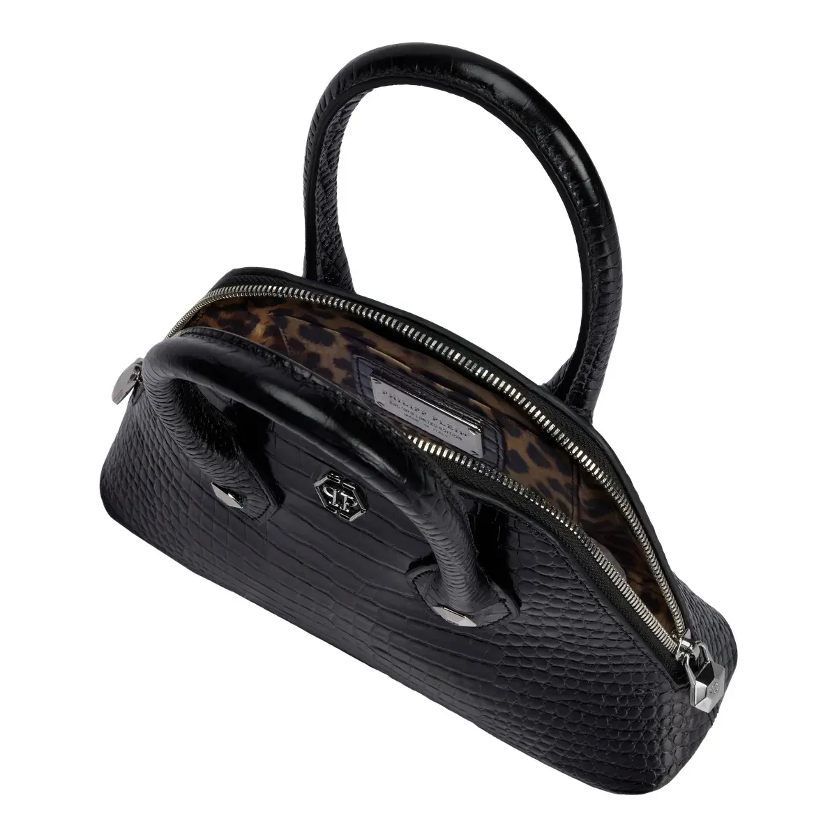 Handtasche mit strukturierter Oberfläche und Henkel