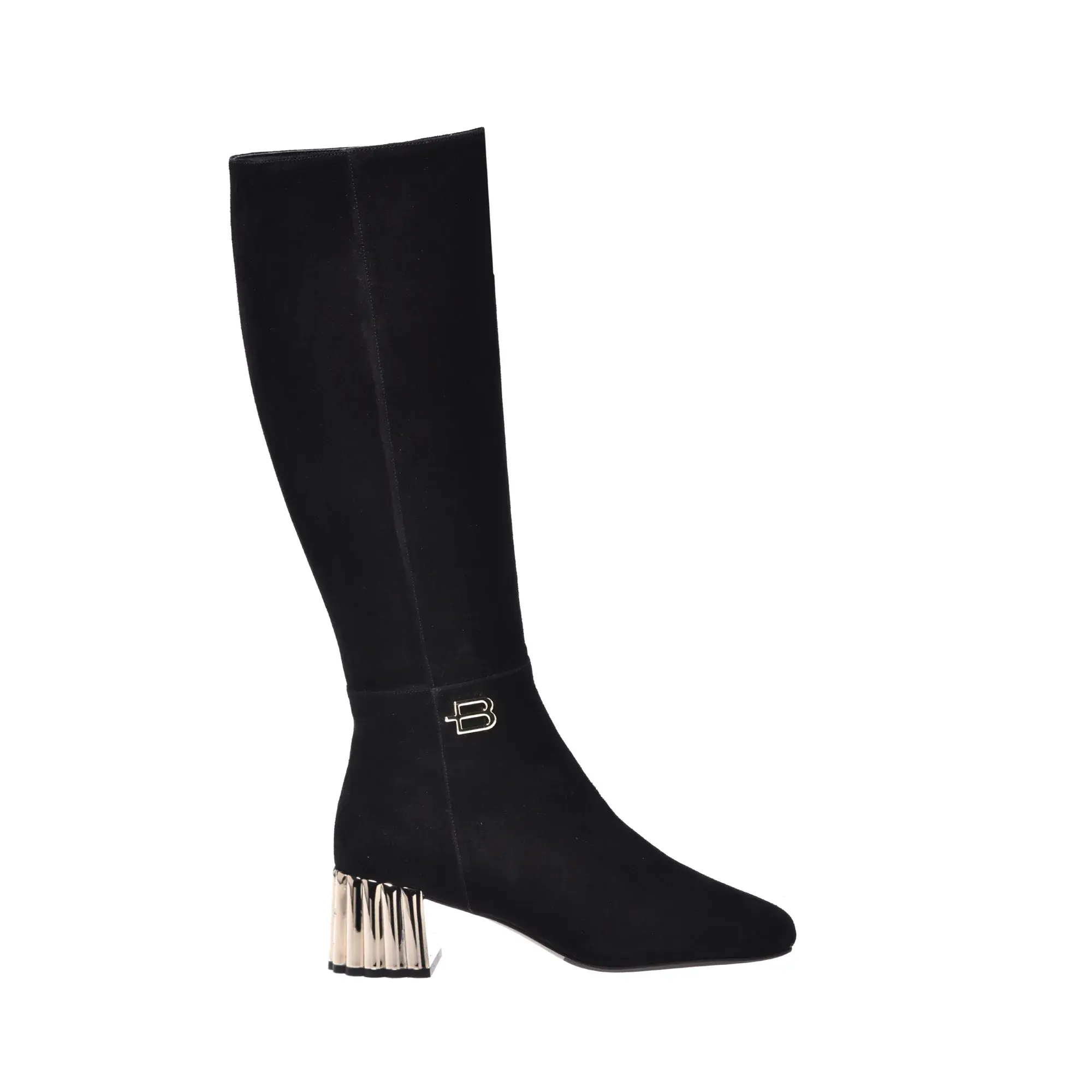 Schwarze Wildleder-Kniehohe Stiefel