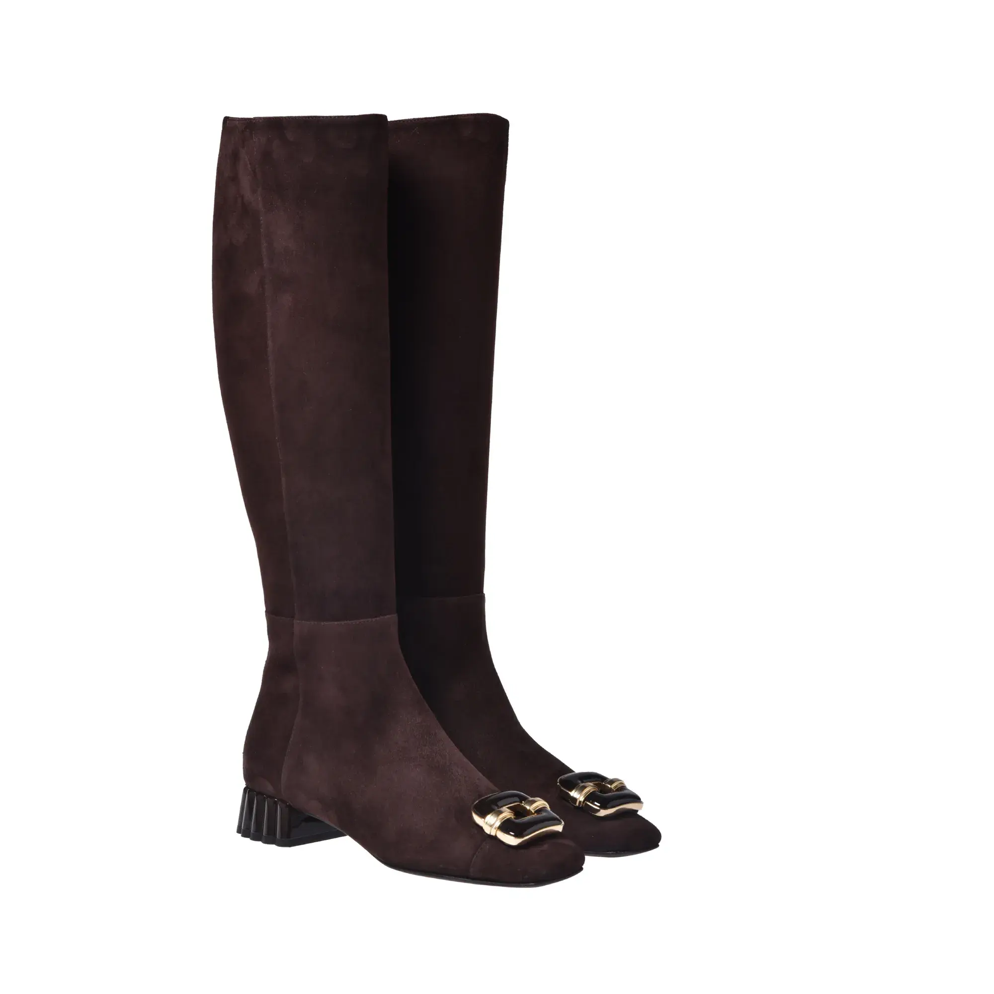Braune Wildleder-Kniehohe Stiefel