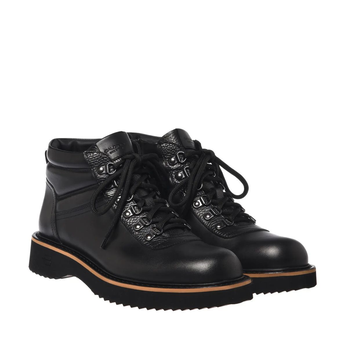 Schwarze Leder Wanderstiefeletten