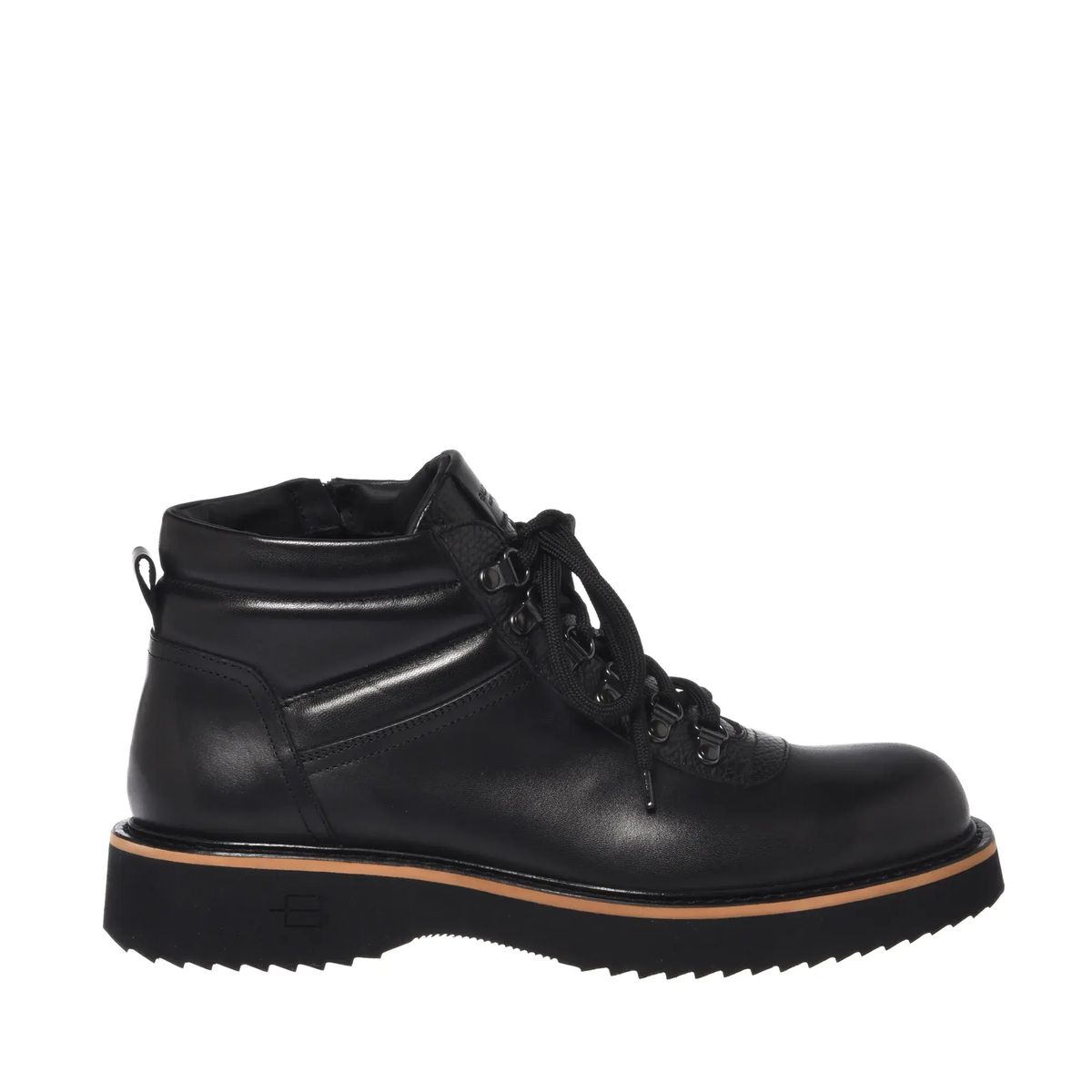 Schwarze Leder Wanderstiefeletten