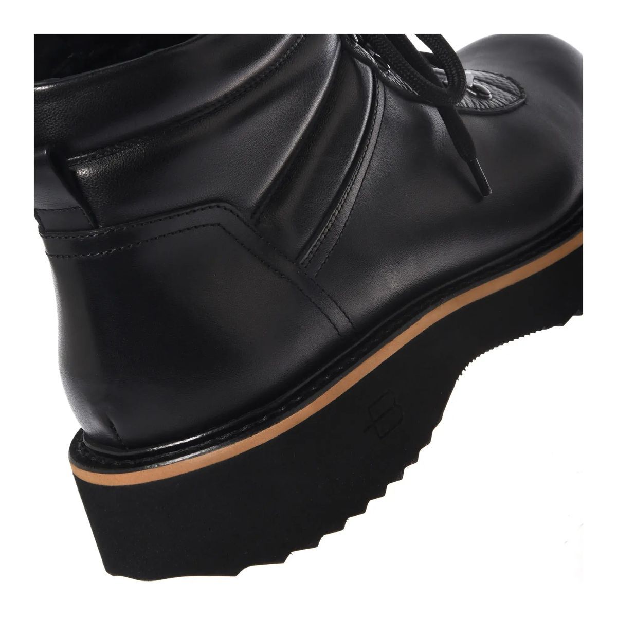 Schwarze Leder Wanderstiefeletten