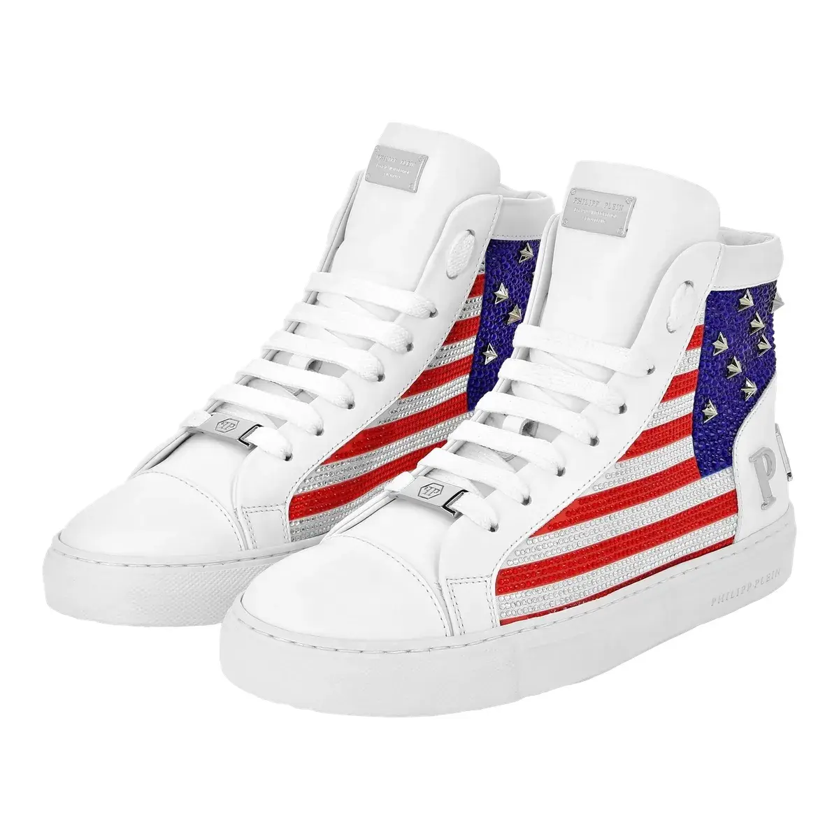 High-Top-Sneakers mit amerikanischer Flagge
