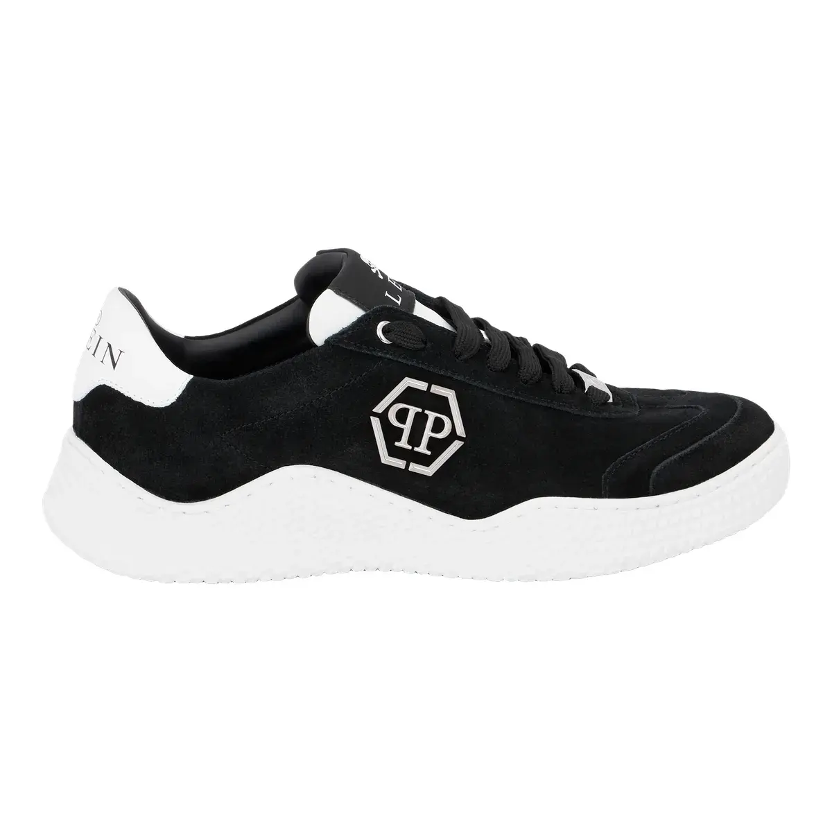 Schwarz-weißer Wildleder-Sneaker