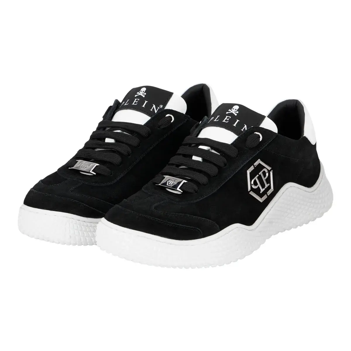 Schwarz-weißer Wildleder-Sneaker