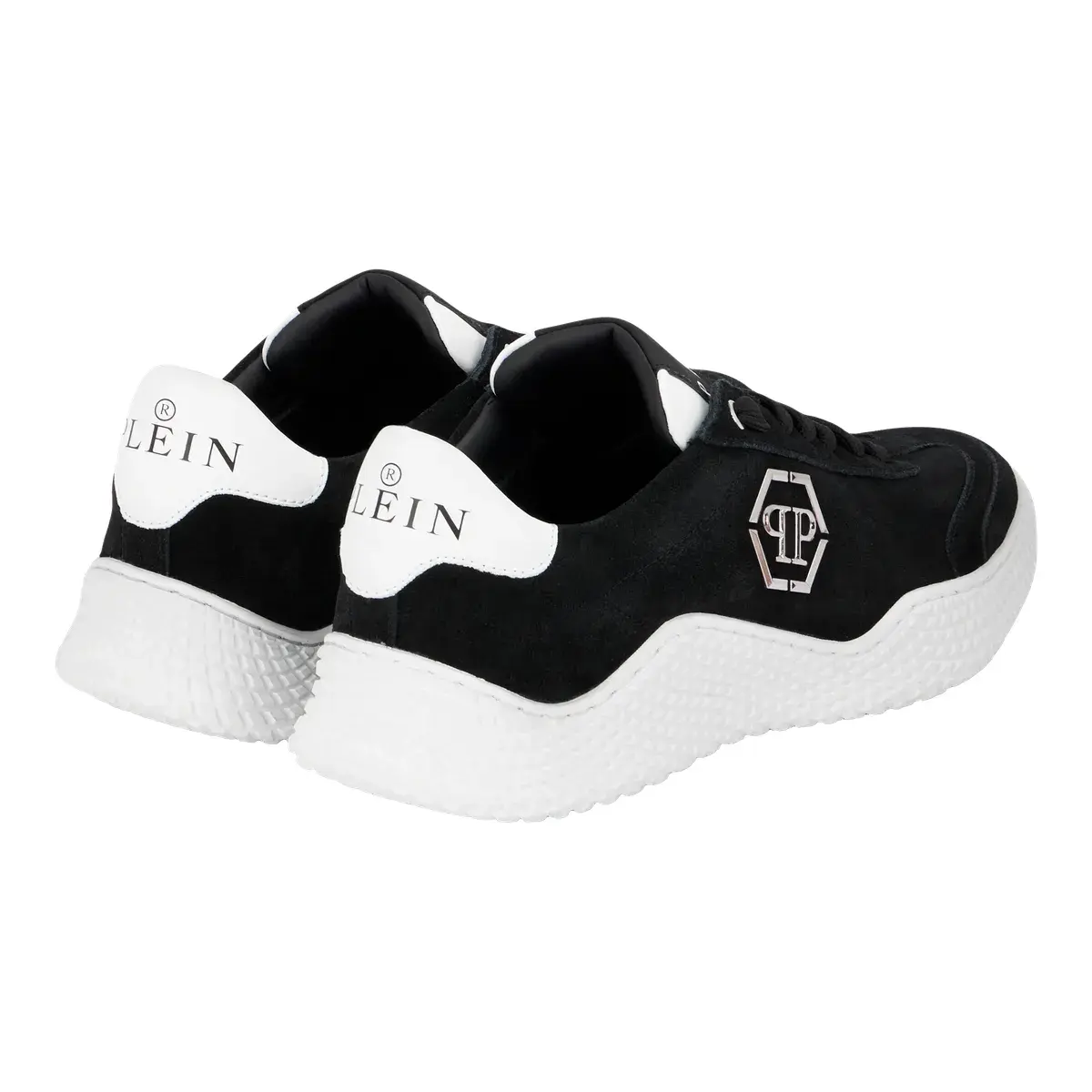 Schwarz-weißer Wildleder-Sneaker