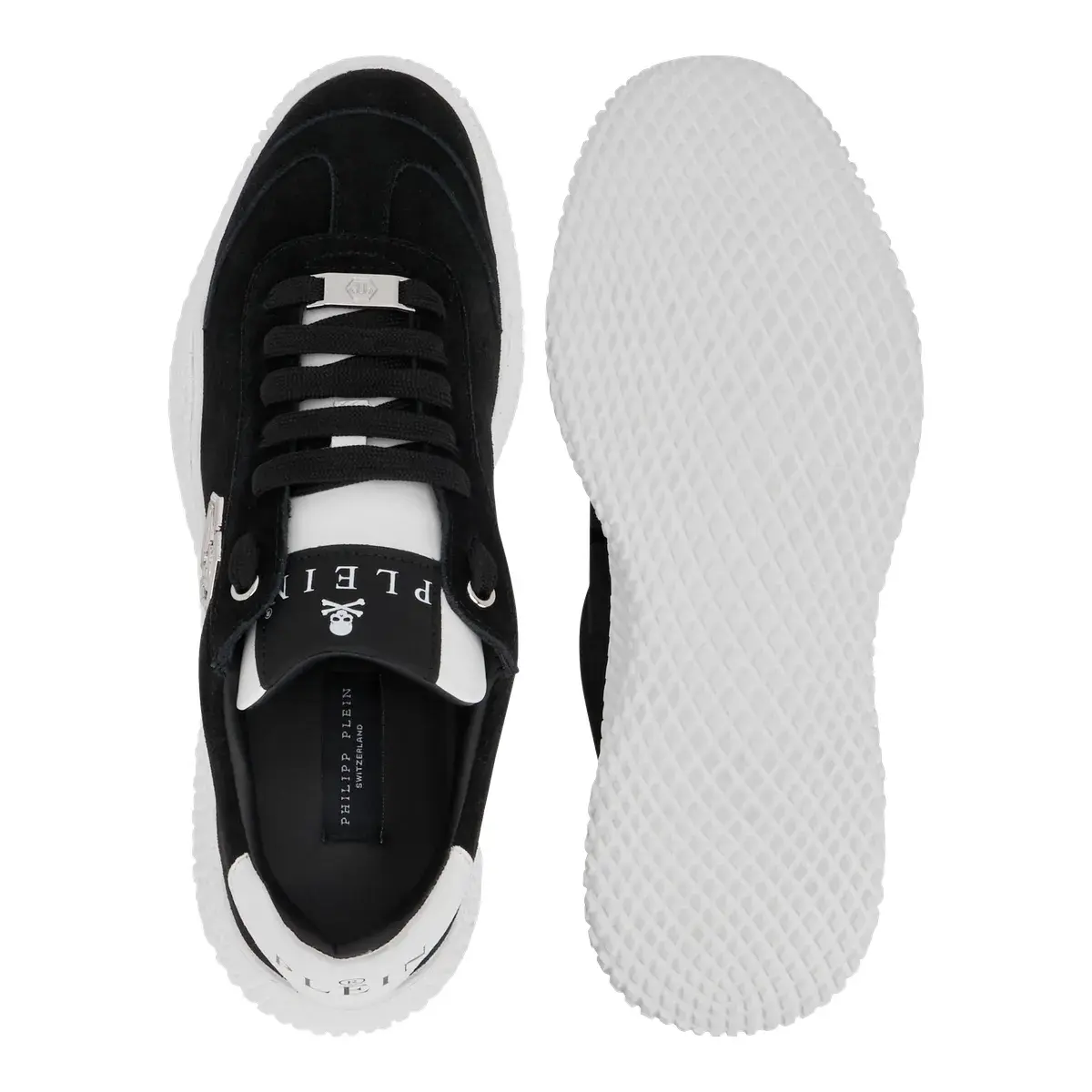 Schwarz-weißer Wildleder-Sneaker
