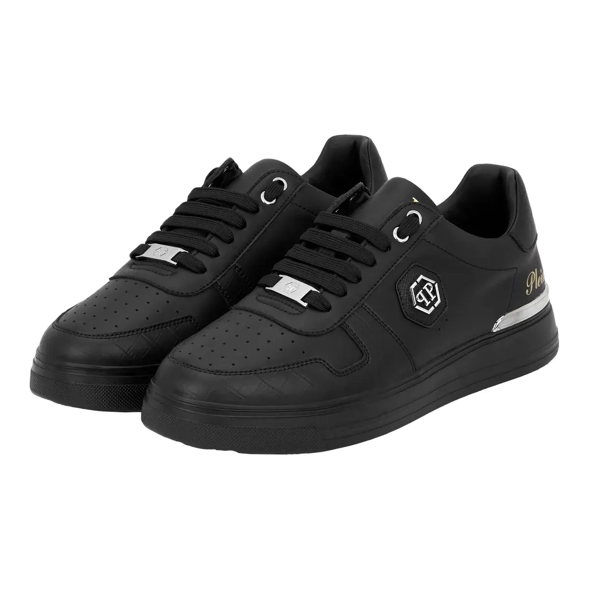 Elegante, geprägte Low-Top-Sneakers