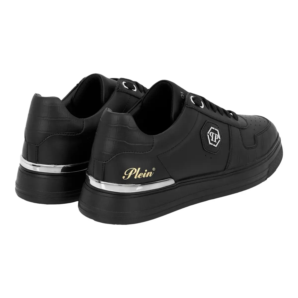 Elegante, geprägte Low-Top-Sneakers