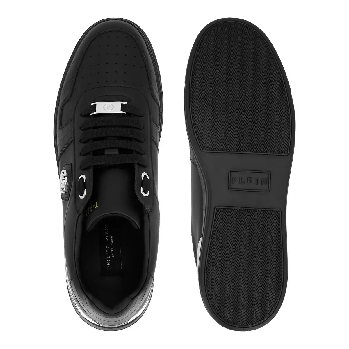 Elegante, geprägte Low-Top-Sneakers
