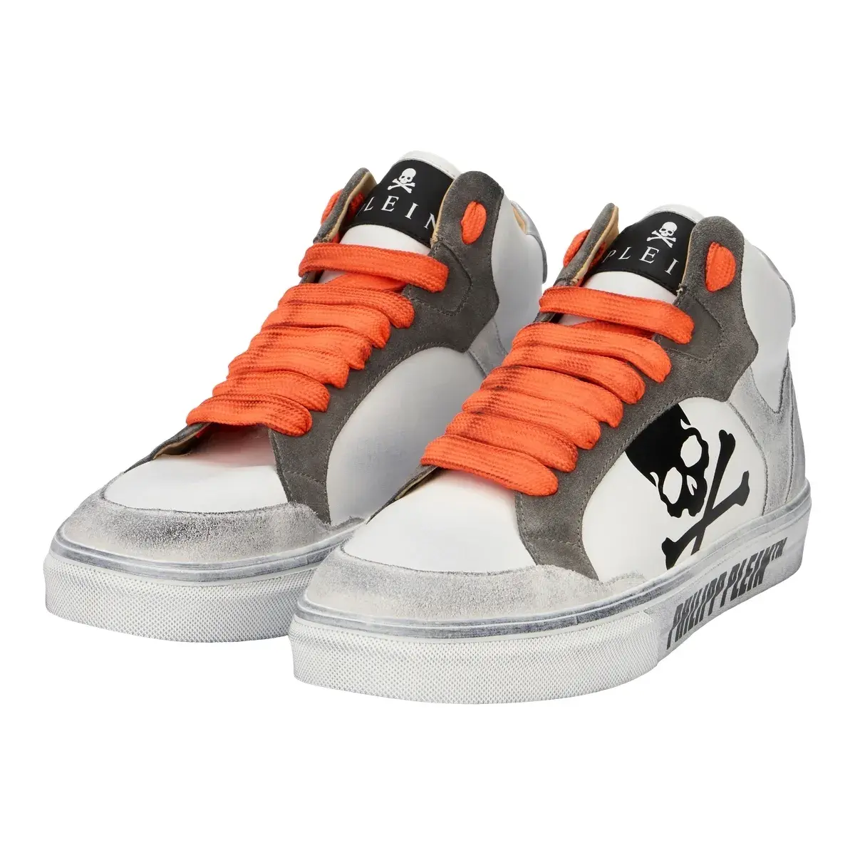 High-Top Fashion Sneaker mit Totenkopf-Print