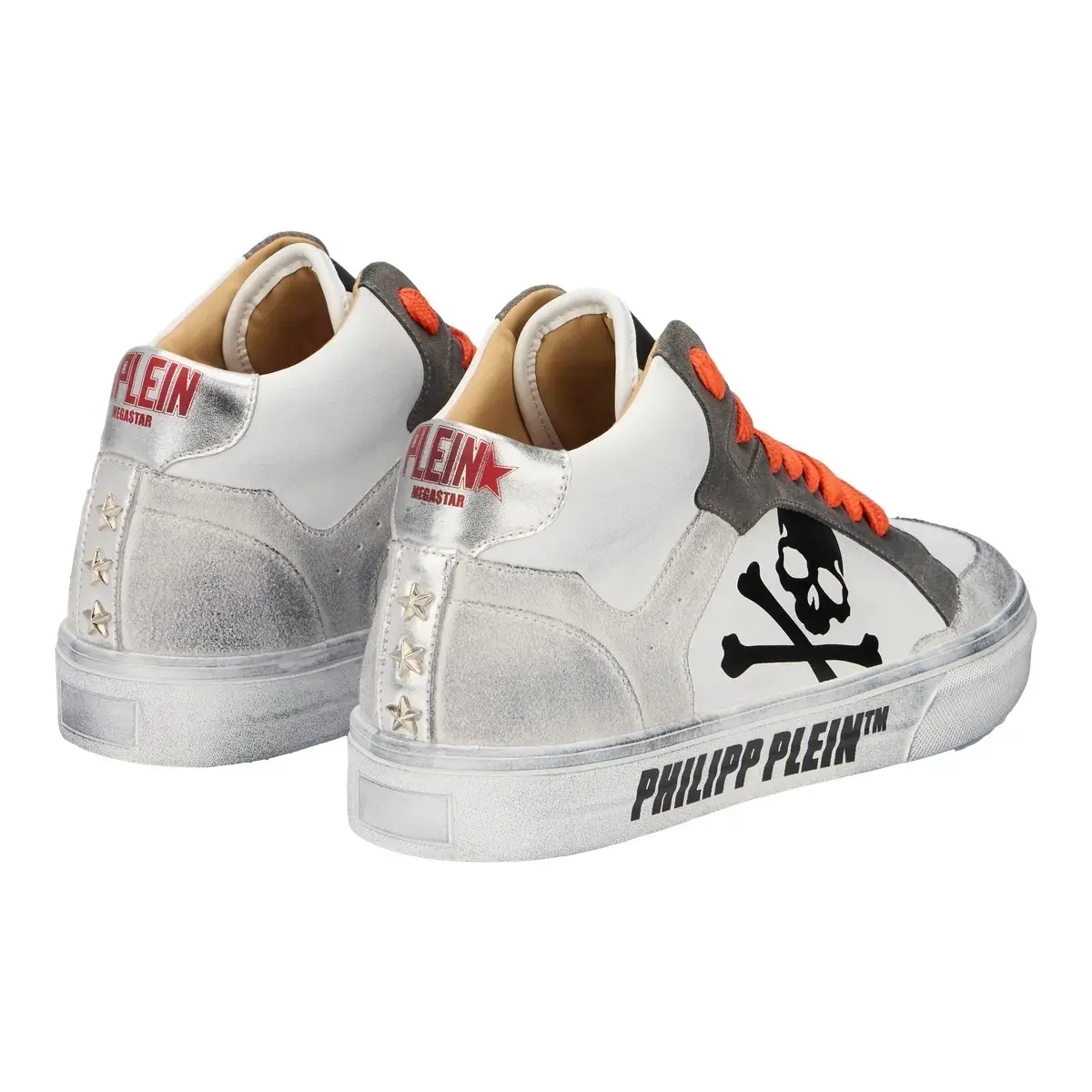 High-Top Fashion Sneaker mit Totenkopf-Print