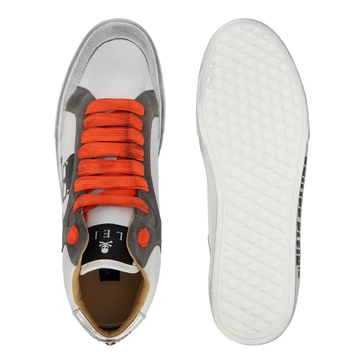 High-Top Fashion Sneaker mit Totenkopf-Print