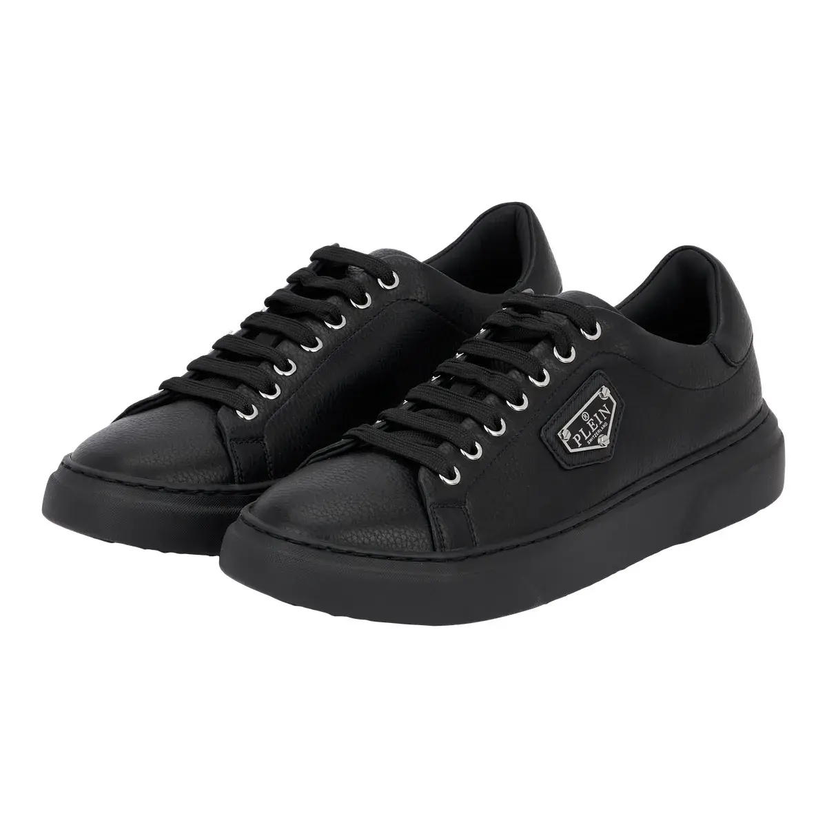 Ikonische Shield Low-Top Leder-Sneakers