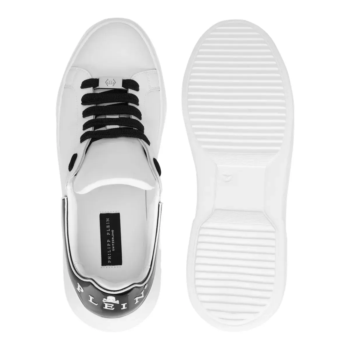 Minimalistischer weißer Low-Top-Sneaker aus Leder