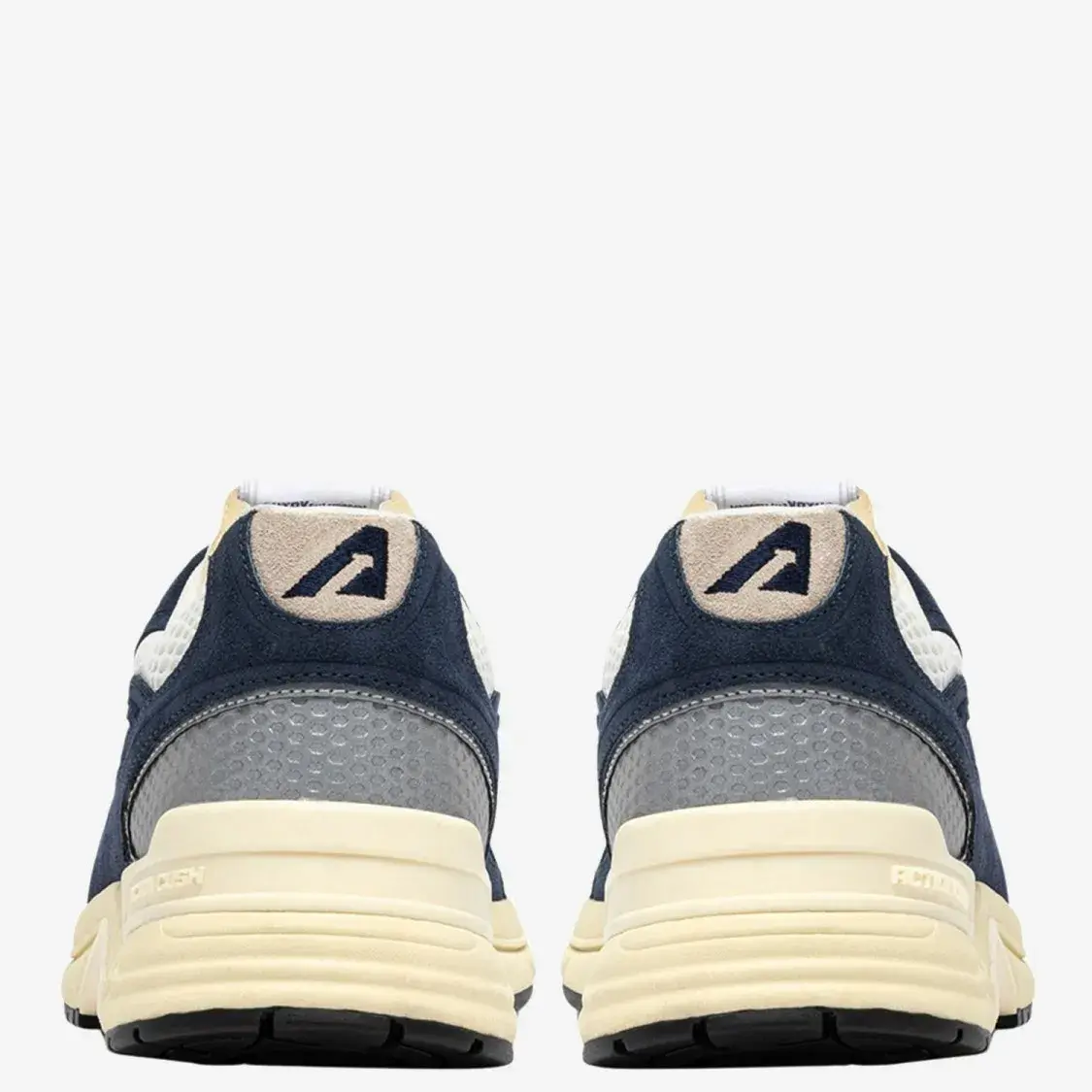 Marineblaue Wildleder- und Mesh-Sneakers