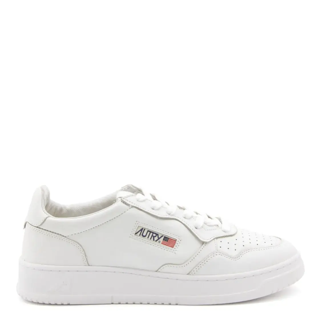 Weiße Low-Top-Sneakers aus Leder
