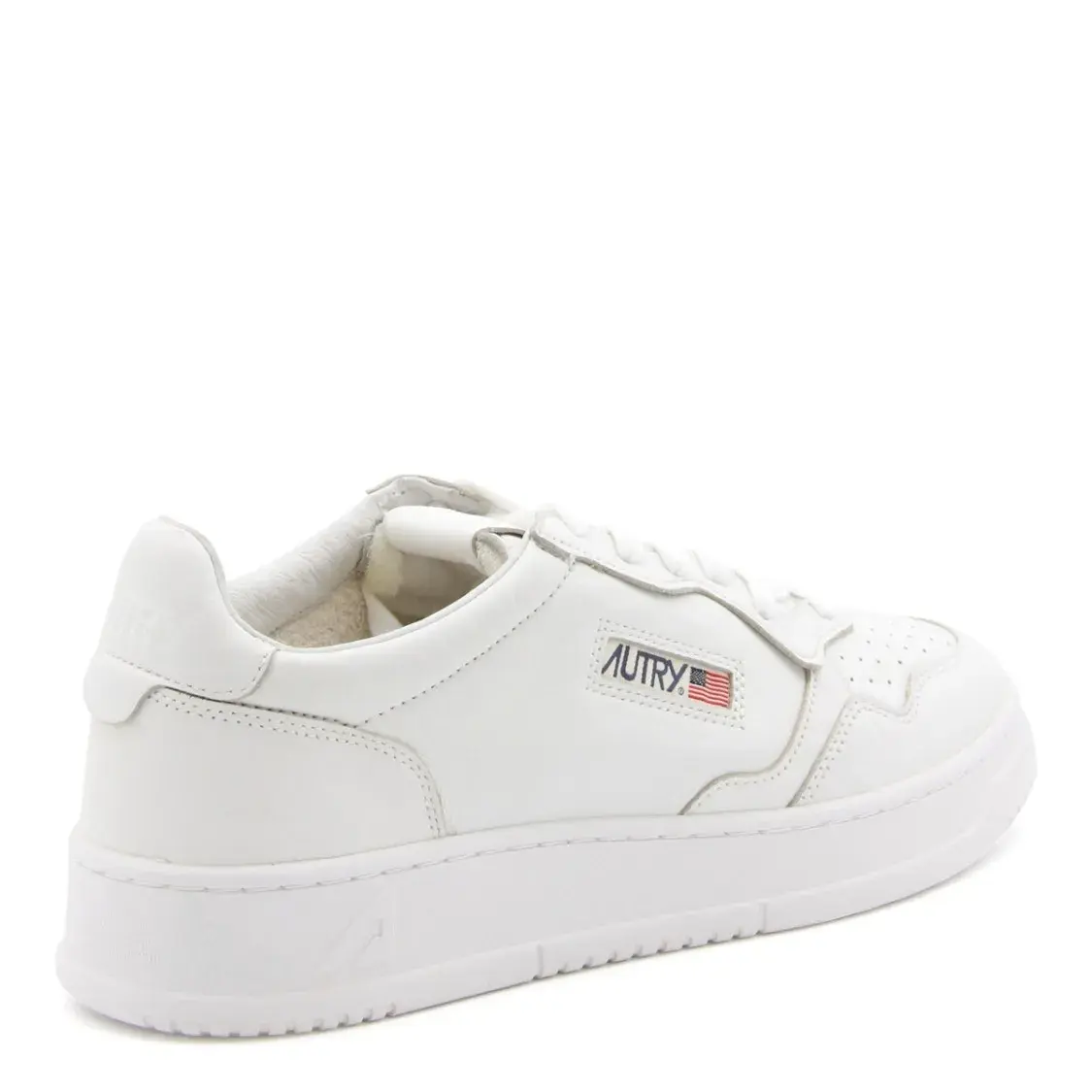 Weiße Low-Top-Sneakers aus Leder