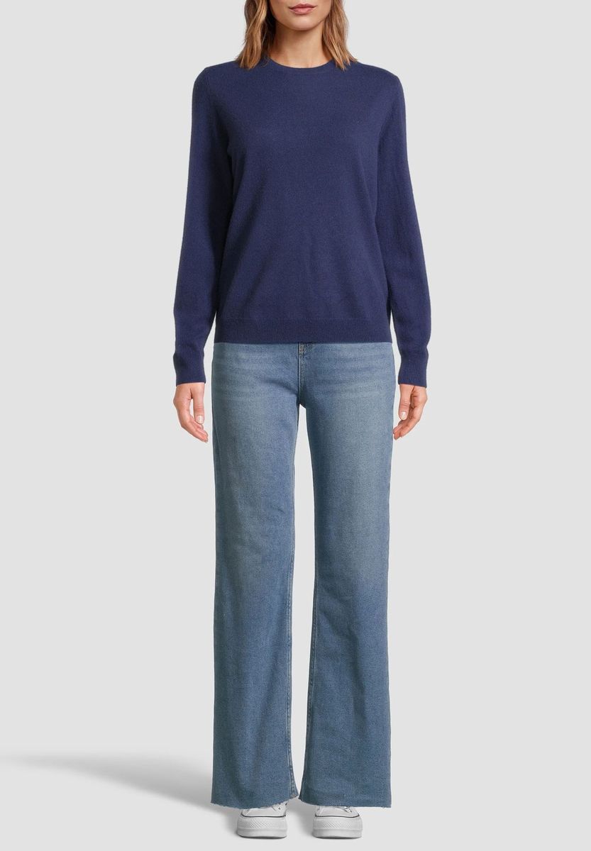 Klassischer Kaschmir Pullover mit Rundhalsausschnitt