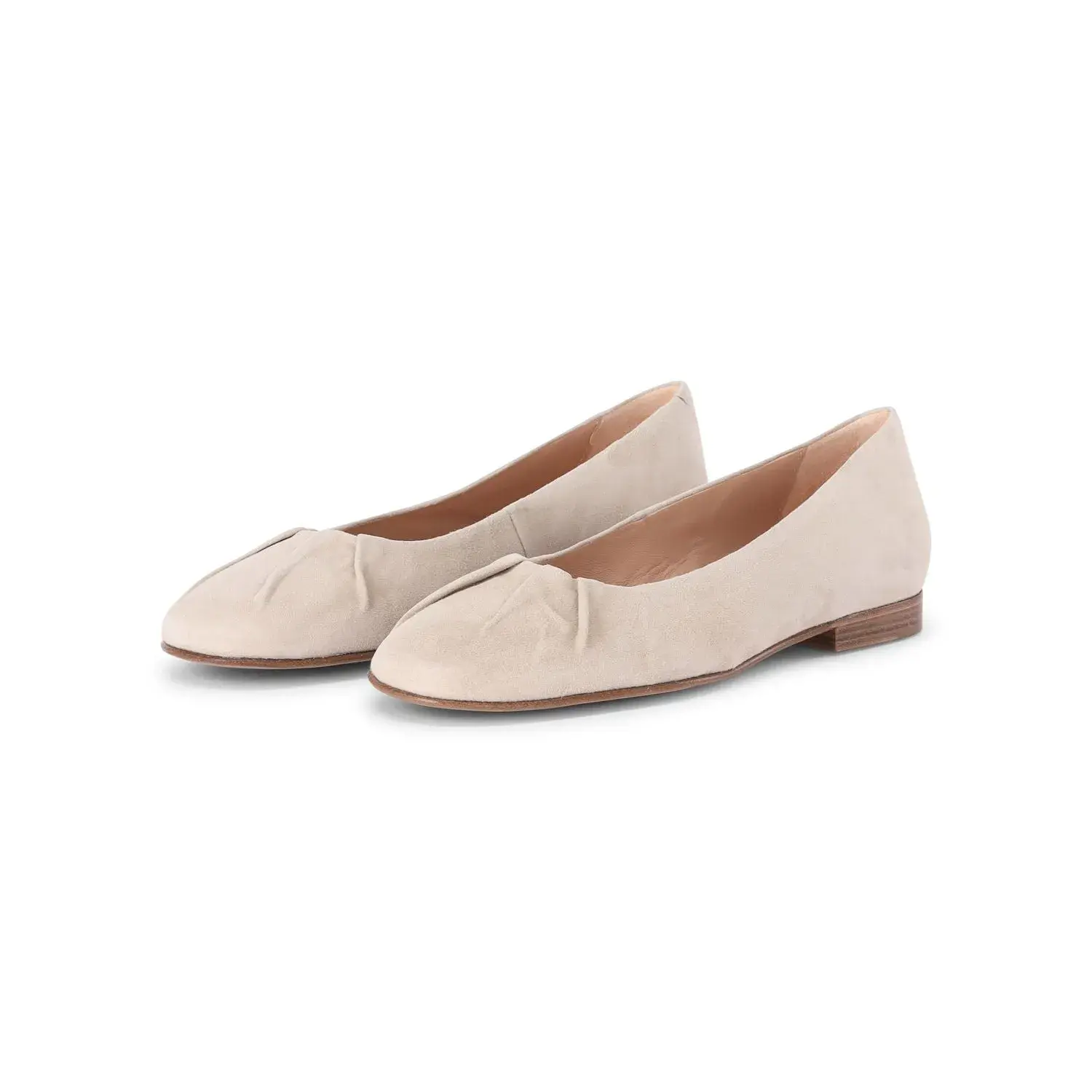 Elegante Ballerinas aus Wildleder mit Raffung