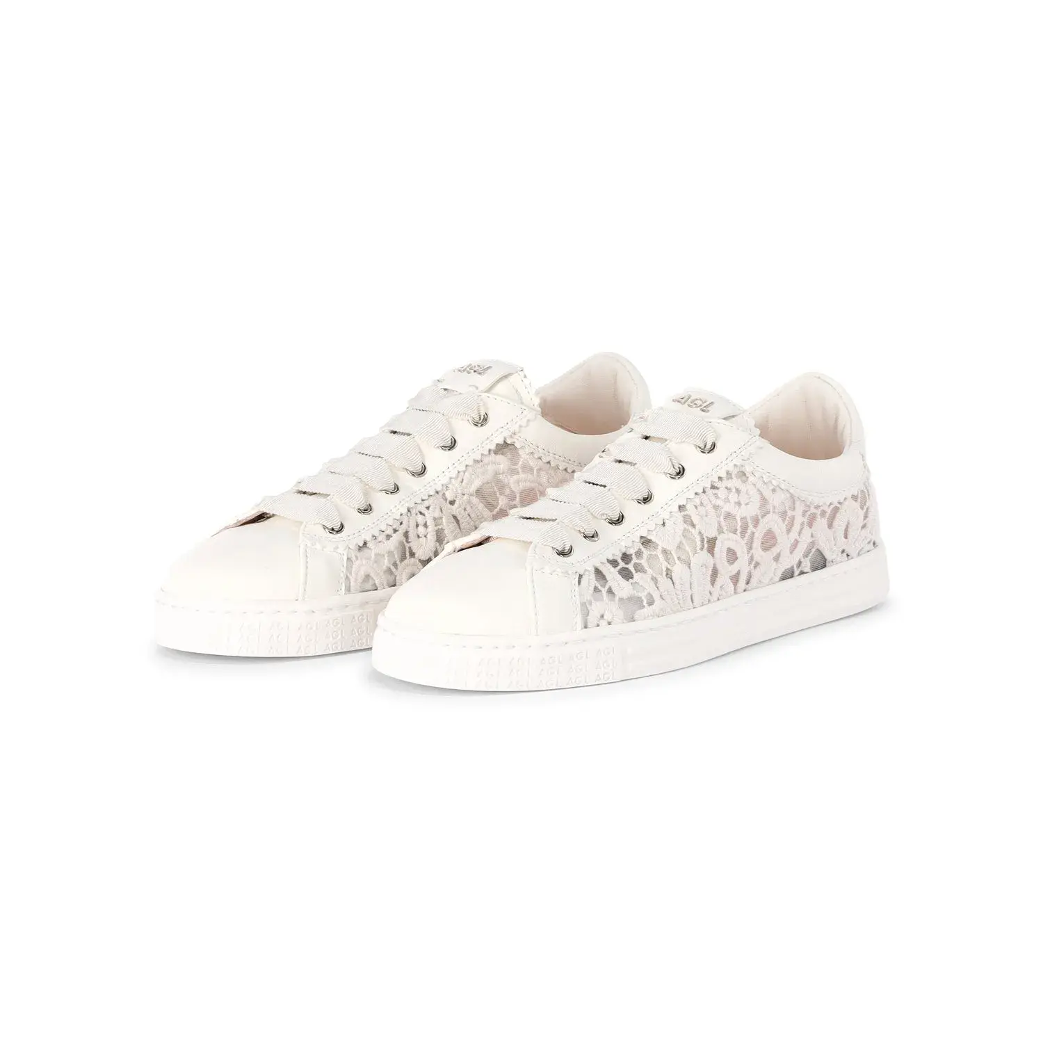 Damen-Sneakers mit niedrigem Schaft und Spitzenbesatz