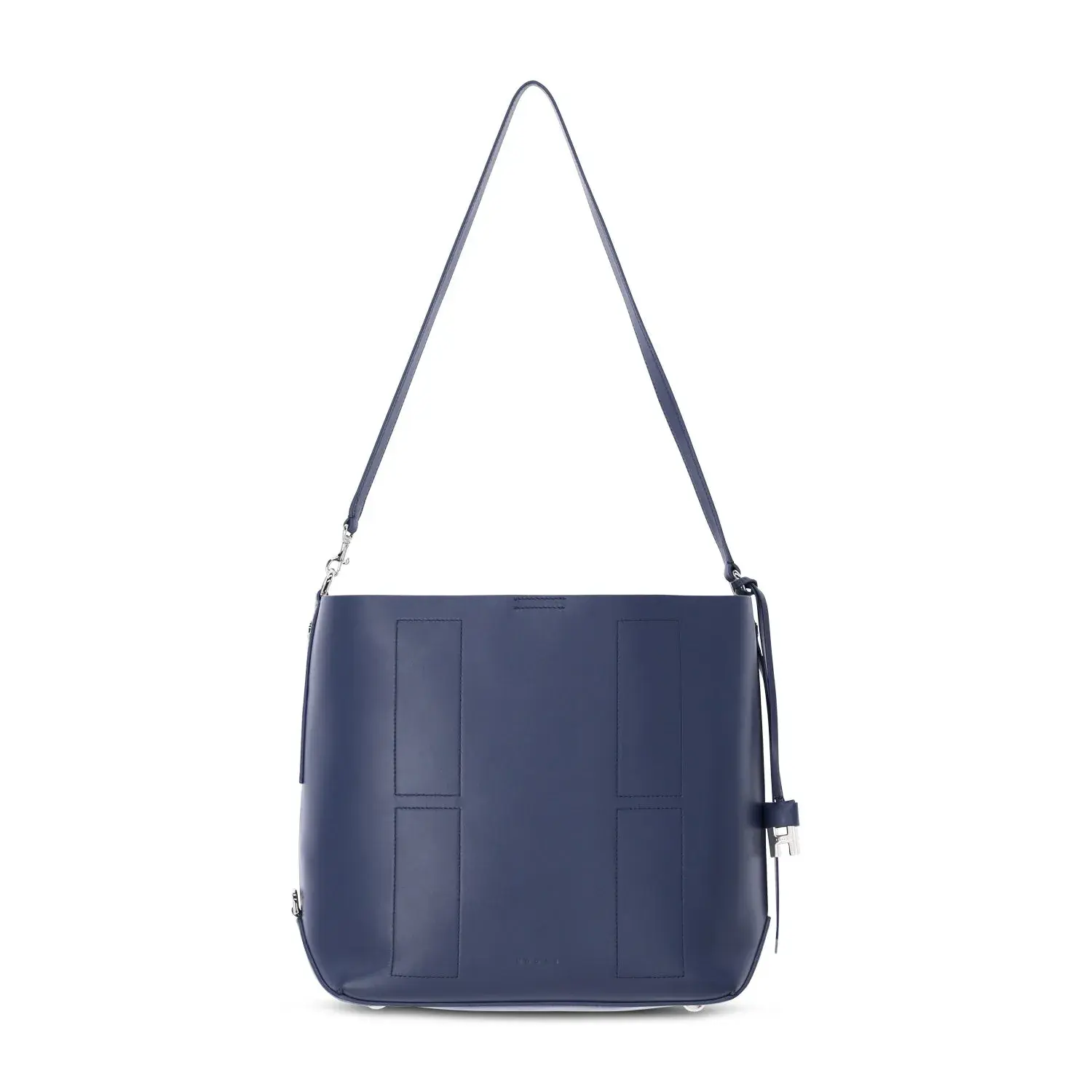 Elegante blaue Leder-Hobo-Tasche